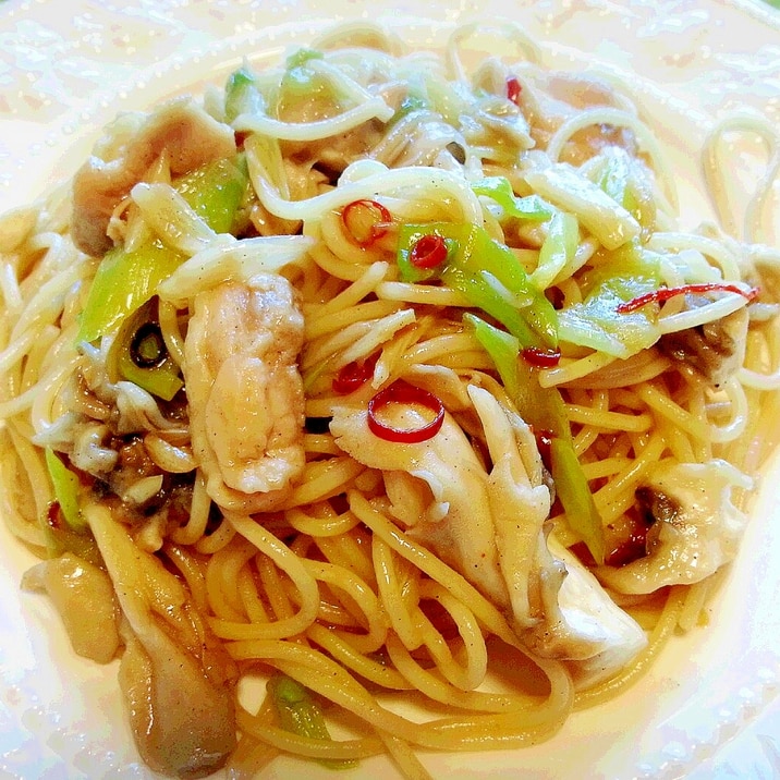 ある物で♪ 和風ペペロンチーノ パスタ☆